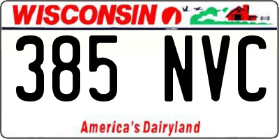 WI license plate 385NVC