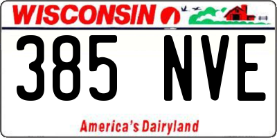 WI license plate 385NVE