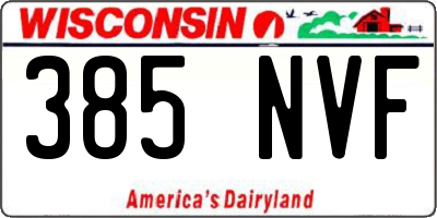 WI license plate 385NVF