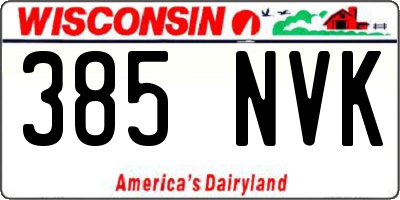 WI license plate 385NVK