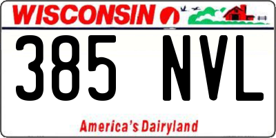 WI license plate 385NVL