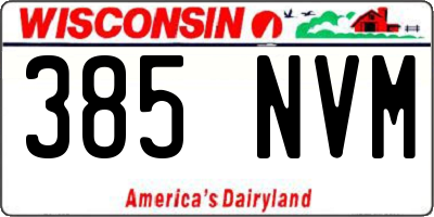 WI license plate 385NVM