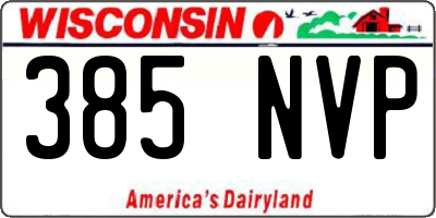 WI license plate 385NVP