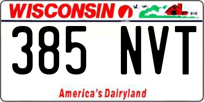 WI license plate 385NVT