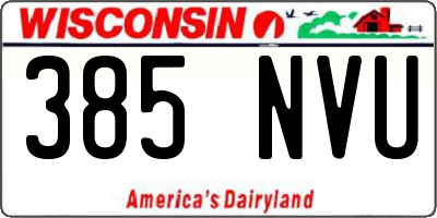 WI license plate 385NVU