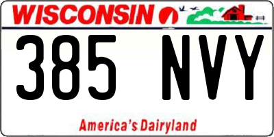 WI license plate 385NVY