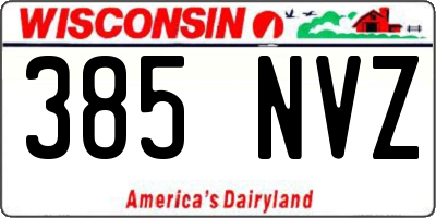 WI license plate 385NVZ