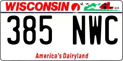WI license plate 385NWC