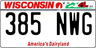 WI license plate 385NWG