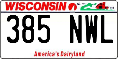 WI license plate 385NWL
