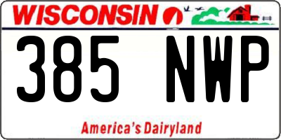 WI license plate 385NWP