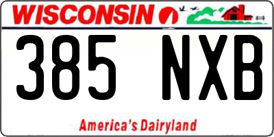 WI license plate 385NXB