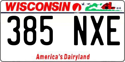 WI license plate 385NXE