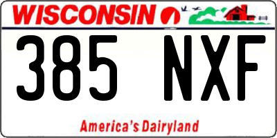 WI license plate 385NXF