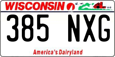 WI license plate 385NXG