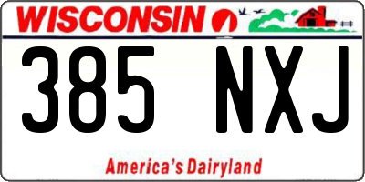 WI license plate 385NXJ