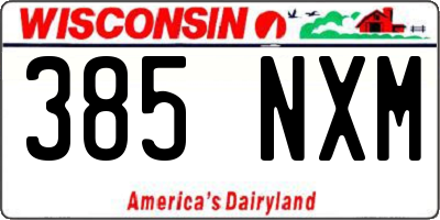 WI license plate 385NXM