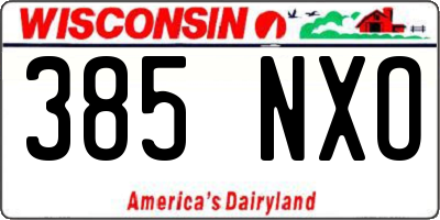 WI license plate 385NXO