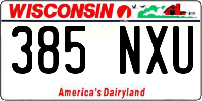 WI license plate 385NXU