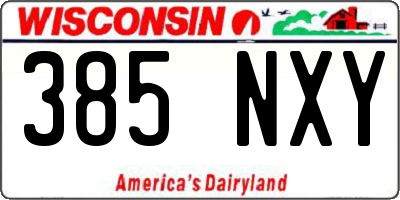 WI license plate 385NXY
