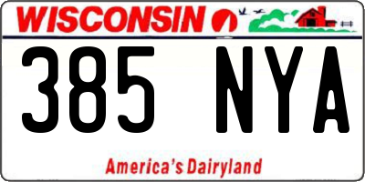 WI license plate 385NYA