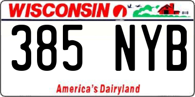 WI license plate 385NYB
