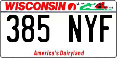 WI license plate 385NYF