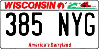 WI license plate 385NYG