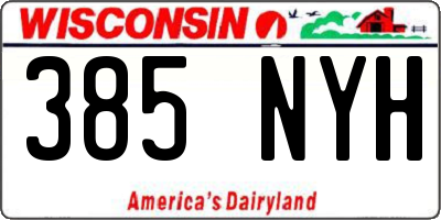 WI license plate 385NYH