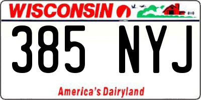 WI license plate 385NYJ