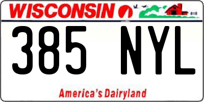 WI license plate 385NYL