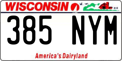 WI license plate 385NYM