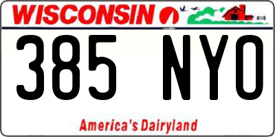 WI license plate 385NYO