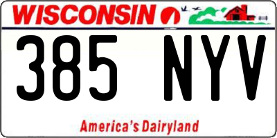 WI license plate 385NYV