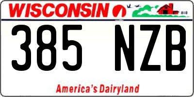 WI license plate 385NZB