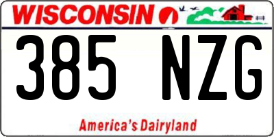 WI license plate 385NZG