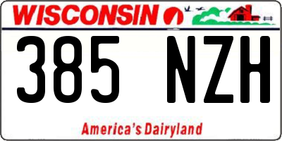 WI license plate 385NZH