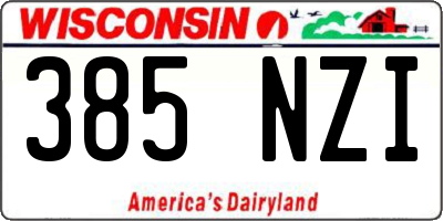 WI license plate 385NZI