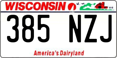 WI license plate 385NZJ