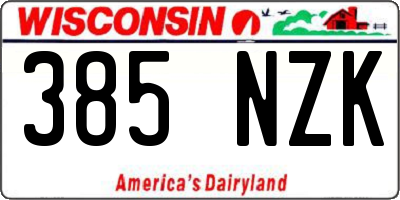 WI license plate 385NZK