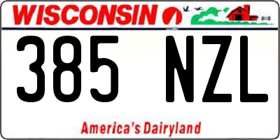 WI license plate 385NZL