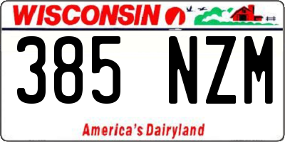 WI license plate 385NZM