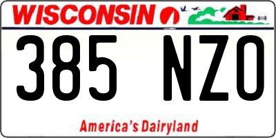 WI license plate 385NZO