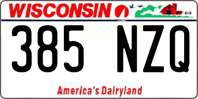 WI license plate 385NZQ