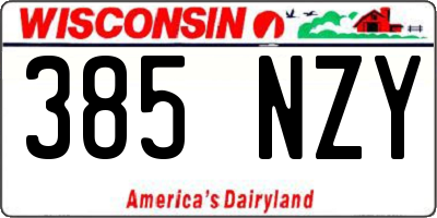 WI license plate 385NZY