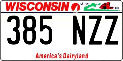 WI license plate 385NZZ