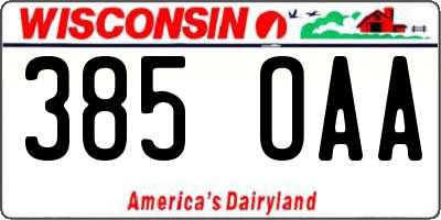 WI license plate 385OAA