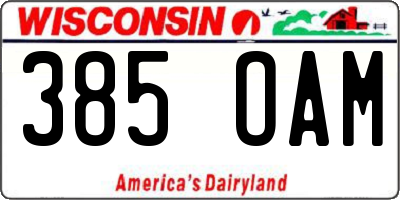 WI license plate 385OAM