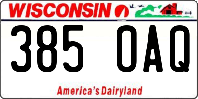 WI license plate 385OAQ