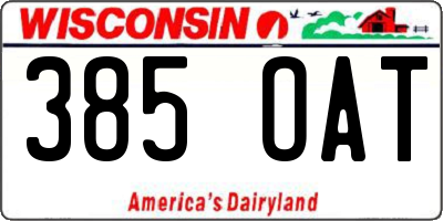 WI license plate 385OAT